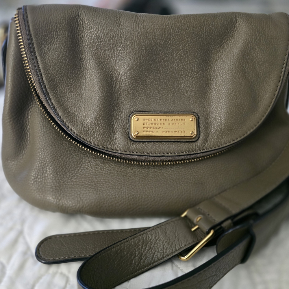 Marc Jacobs Tan Crossbody Bag with Pebbled Leather